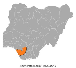 Map - Nigeria, Delta