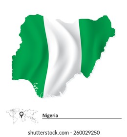 Nigeria Map Green White Green Map Nigeria Flag Vector Illustration Stock Vector (Royalty Free) 260029250  | Shutterstock