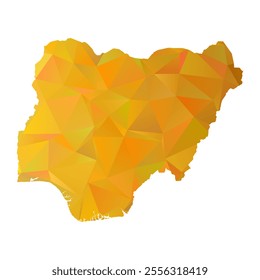 Map of Nigeria - Gold Polygonal Design For Your. Vector illustration eps 10.