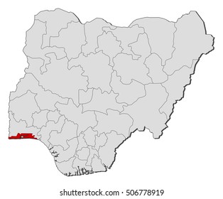 Map - Nigeria, Lagos