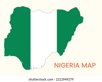 Map of Nigeria,  Nigeriamap vector Illustration,  Map of Nigeria
 With the flag, The National Flag  and Map of Nigeria,