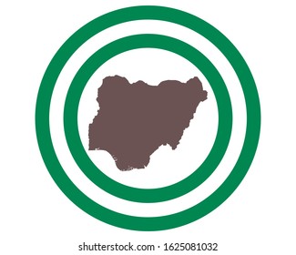 Map of Nigeria on background with flag
