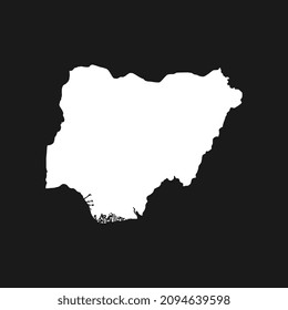 Karte Nigerias auf schwarzem Hintergrund