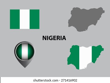 Map of Nigeria and symbol