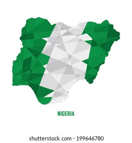 Mapa de Ilustración vectorial de Nigeria 
