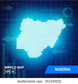 Map Of Nigeria,Abstract background, vector illustration