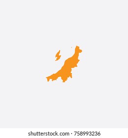 Map of Niigata Prefecture - Japan Vector Illustration