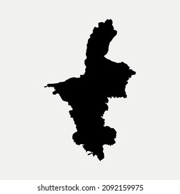 Mapa de Ningxia - ilustración de vector de silueta de contorno de la región de China

