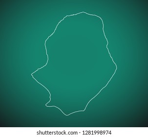 Map of Niue,Green map on dark background. Vector illustration eps 10.