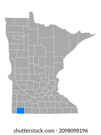 Map of Nobles in Minnesota on white