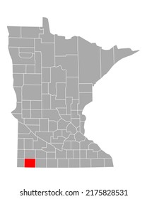 Karte von Nobles in Minnesota auf Weiß