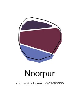 Karte Noorpur moderne Umrisse, Hochdetaillierte Vektorgrafik Design Vorlage, geeignet für Ihr Unternehmen