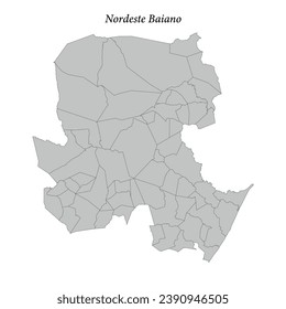 map of Nordeste Baiano is a mesoregion in Bahia state with borders municipalities