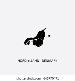 Map of Nordjylland - Denmark Vector Illustration