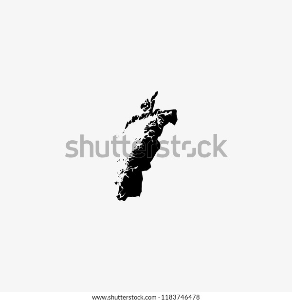 Map Nordland Norway Vector Illustration Stock Vector Royalty Free