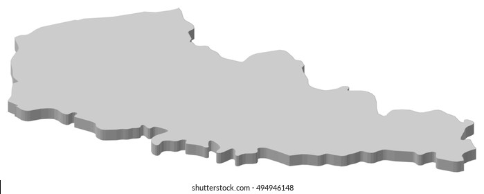 Map - Nord-Pas-de-Calais (France) - 3D-Illustration