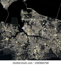 Map Norfolk City. Virginia. USA