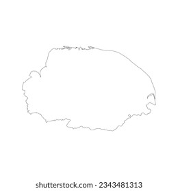 The map of the Norfolk county isolated on white background. Vector illustration