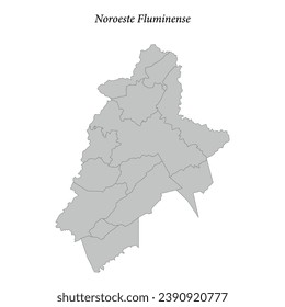 map of Noroeste Fluminense is a mesoregion in Rio de Janeiro state with borders municipalities