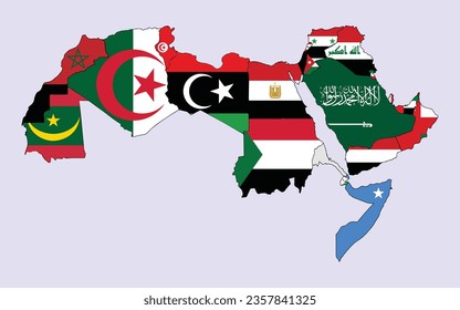 map of north africa and middle east countries. arab countries map. svg