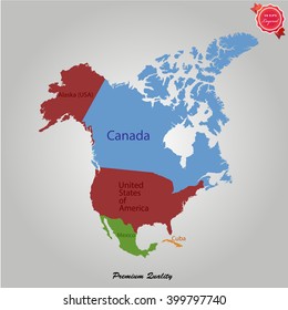 map of North America