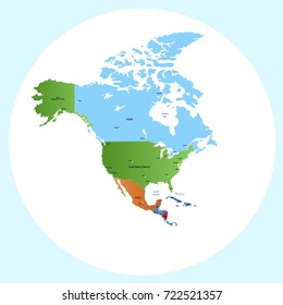 Map of north america.