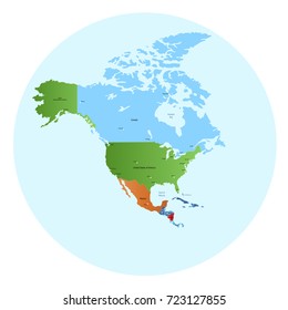 Map of north america.