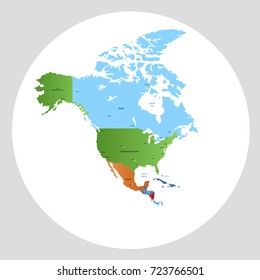 Map of north america.