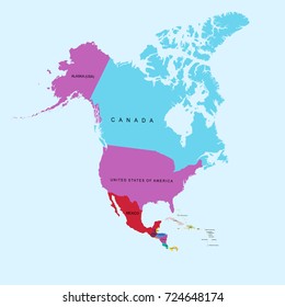 Map of north america.