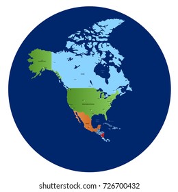 Map of north america.
