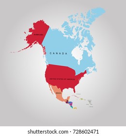 Map of north america.