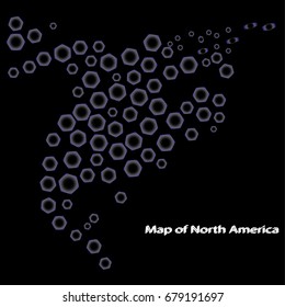 Map of North America Canada Costa Rica Cuba Mexico USA