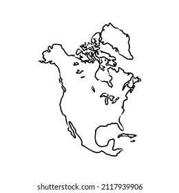 map of north america. map concept north america vector sketch