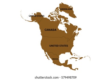 map of north america with countries