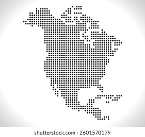 Map of North America from dots