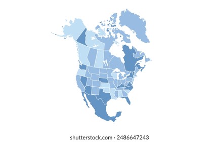 Map of North America for education,Travel worldwide, earth geography website layouts, background,study geography,work in graphics.Suitable for Business Professionals,Designers and Creatives,Marketers.