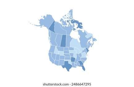 Map of North America for education,Travel worldwide, earth geography website layouts, background,study geography,work in graphics.Suitable for Business Professionals,Designers and Creatives,Marketers.