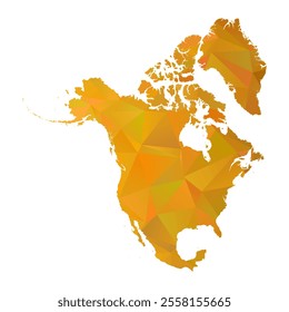 Map of North America - Gold Polygonal Design For Your. Vector illustration eps 10.