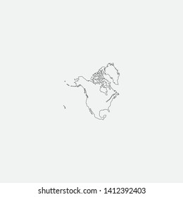 Map of North America graphic element Illustration template