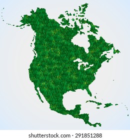 Map North America from grass