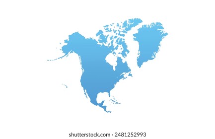 Map of North America isolated modern colorful style. for website layouts, background, education, precise, customizable, Travel worldwide, map silhouette backdrop, earth geography, political.