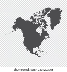 map of North America on transparent background