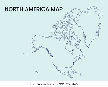 Map Of North America, Outline Map North America Vector Illustration, Map Of North America With An Outline. North America Map.