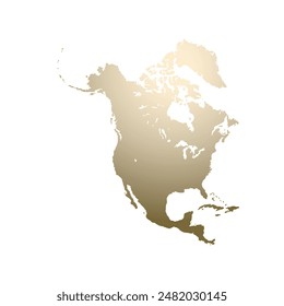 Map of North America, sign silhouette. World Map Globe. Vector Illustration isolated on white background. American continent.