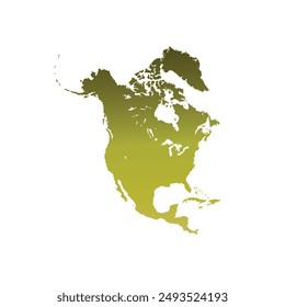 Map of North America, sign silhouette. World Map Globe. Vector Illustration isolated on white background. American continent.