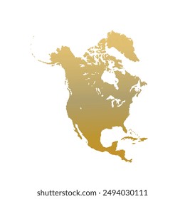 Map of North America, sign silhouette. World Map Globe. Vector Illustration isolated on white background. American continent.