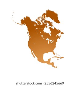 Map of North America, sign silhouette. World Map Globe. Vector Illustration isolated on transparent background. American continent.