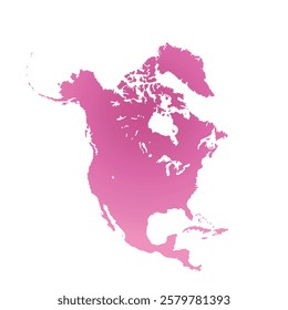 Map of North America, sign silhouette. World Map Globe. Vector Illustration isolated on transparent background. American continent.