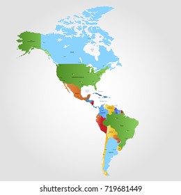 Map Of North America And South America.