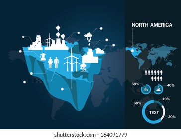 map north america vector